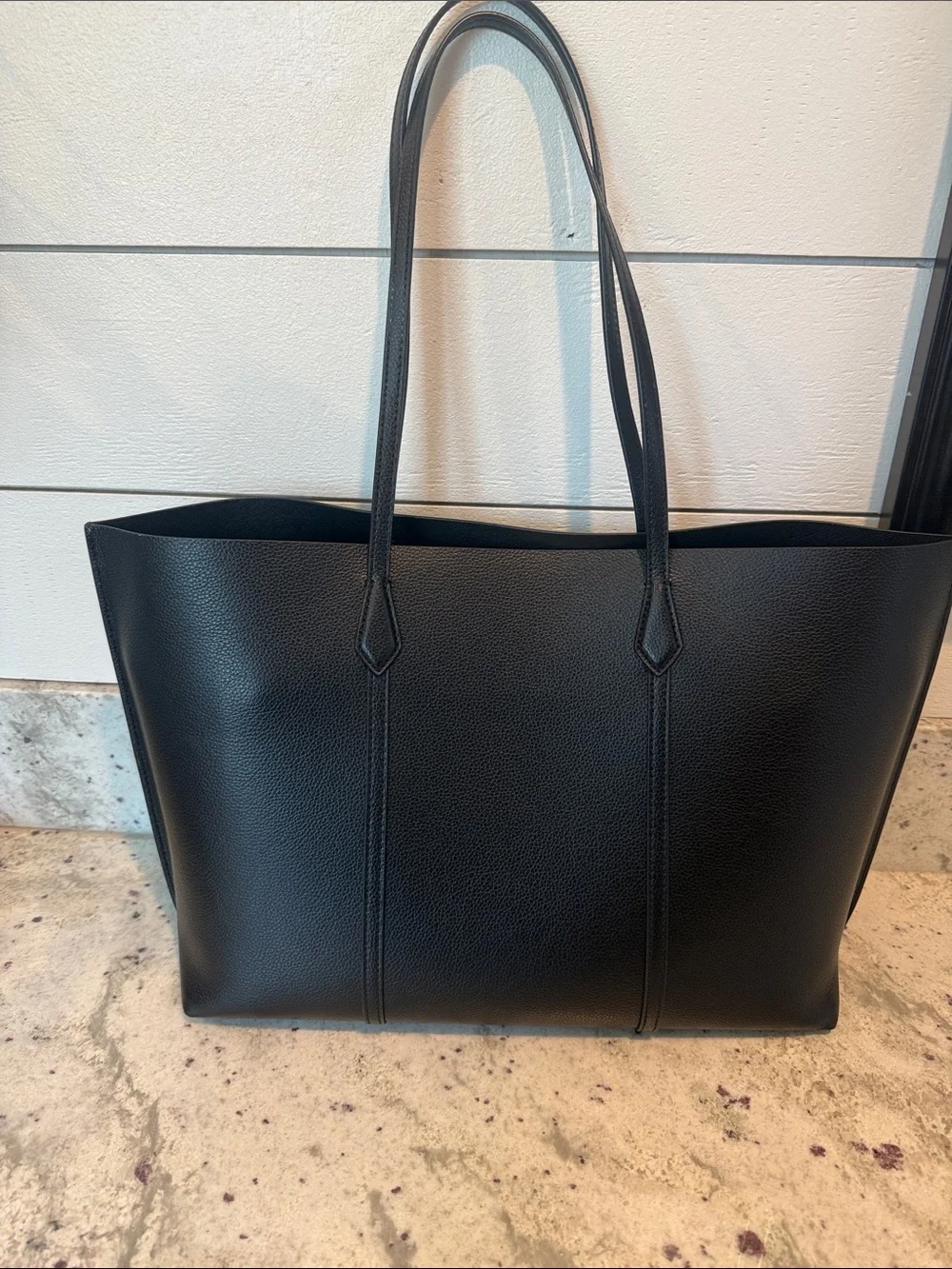 Tory Burch Black Pebbled Leather Tote